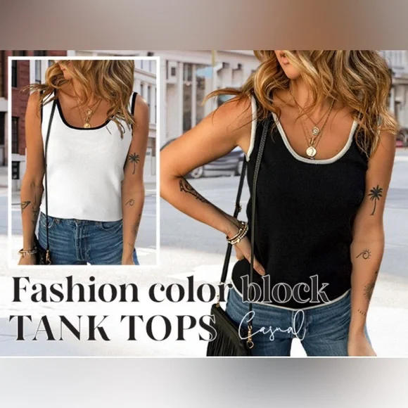 2 Color Block Tank Tops NWT - Picture 1 of 7